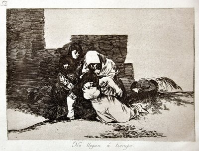 A háború katasztrófái: No Llegan a Tiempo (túl későn jönnek) alkotó: Francisco Jose de Goya y Lucientes