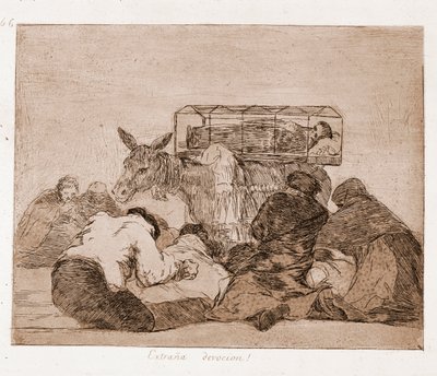 The Disasters of War: Furcsa áhítat (rézkarc az előkészítő rajzból alkotó: Francisco de Goya