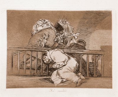 A háború katasztrófái: Így történt (rézkarc az előkészítő rajzból alkotó: Francisco de Goya