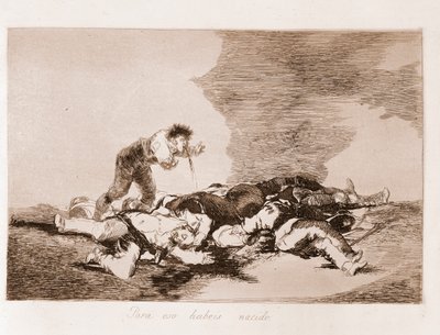 A háború katasztrófái: Ezért születtél (rézkarc egy előkészítő rajzból alkotó: Francisco de Goya