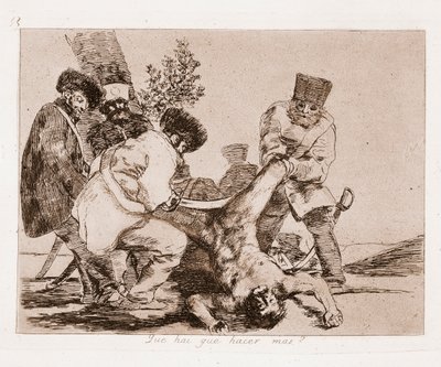 A háború katasztrófái: Mit tehetünk még? (Rajzás után gravírozás alkotó: Francisco de Goya