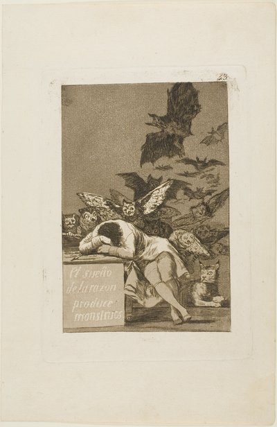 A The Sleep of Reason szörnyeket produkál, 43-as lemez Los Caprichosból alkotó: Francisco Jose de Goya y Lucientes
