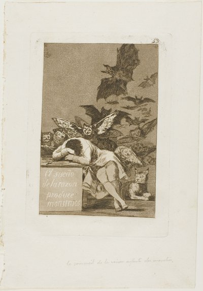 A The Sleep of Reason szörnyeket produkál, 43-as lemez Los Caprichosból alkotó: Francisco Jose de Goya y Lucientes