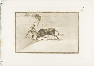 Pepe Illo szerencsétlen halála a ringben Madridban, 33. lemez a Bikaviadal művészetéből alkotó: Francisco Jose de Goya y Lucientes