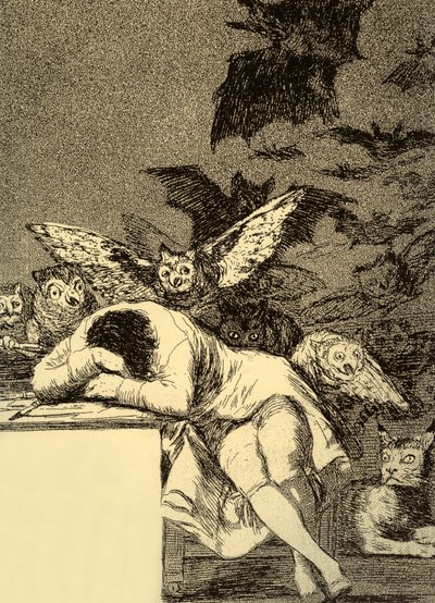 Az ész alvása szörnyeket szül (Caprice 43) alkotó: Francisco Jose de Goya y Lucientes