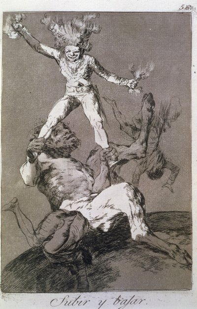 Emelkedni és süllyedni, a „Los caprichos” 56-os táblája alkotó: Francisco Jose de Goya y Lucientes