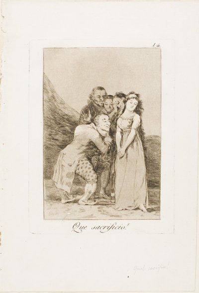 Micsoda áldozat!, 14. lemez Los Caprichosból alkotó: Francisco Jose de Goya y Lucientes