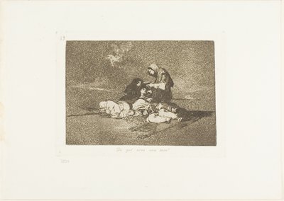 Mi a haszna egy pohárnak?, 59. lemez a The Disasters of War-ból alkotó: Francisco Jose de Goya y Lucientes