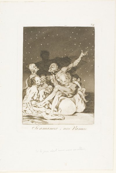Amikor szünetet tart a nap, a 71-es lemez Los Caprichostól alkotó: Francisco Jose de Goya y Lucientes