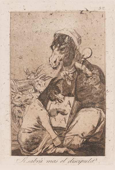 A tanítvány többet fog tudni, mint a mester? 18. század vége – 19. század eleje (nyomtatott) alkotó: Francisco de Goya