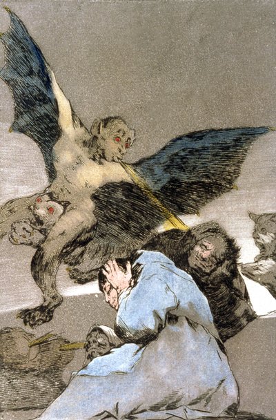 szörnyek, metszet 1797-1799 alkotó: Francisco Jose de Goya y Lucientes