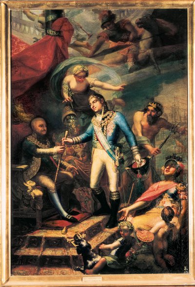 IV. Károly spanyol (1748-1819) Manuel Godoyt (1767-1851) a haditengerészet admirálisává nevezte ki alkotó: Francisco Llacer y Valdermont