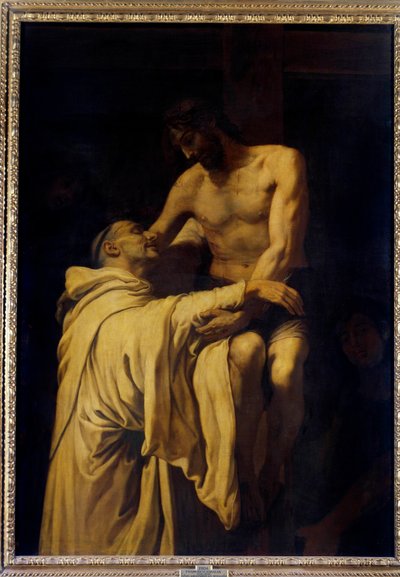Krisztus karjába veszi Clairvaux-i Szent Bernát (San Bernardo di Chiaravalle) (1090-1153) Francisco Ribalta (1565-1628) festménye 1621 V. 1,58x1,13 m Madrid, Musee du Prado alkotó: Francisco Ribalta