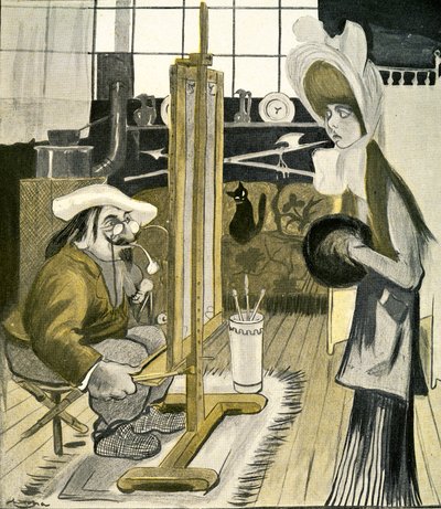 Egy fiatal angol nő pózol egy francia művésznek, 1903 alkotó: Francisco Sancha y Lengo