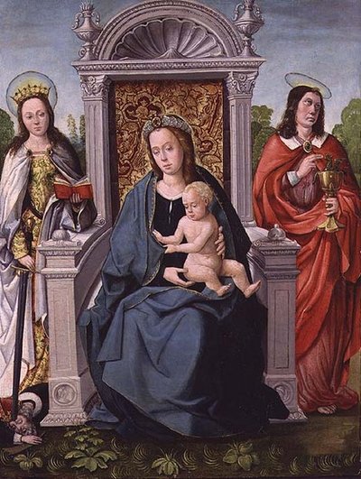 Madonna és gyermeke Szent Katalinnal és Szent János evangélistával, 1530-40 körül (tábla) alkotó: Francisco de (attr. to) Comontes