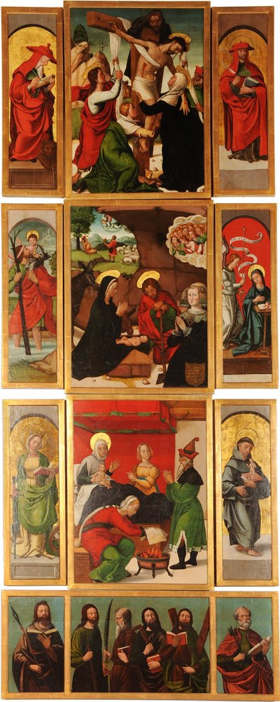 Szent Anna és Mihály arkangyal oltárképe Bal oldali tábla alkotó: Francisco de Comontes