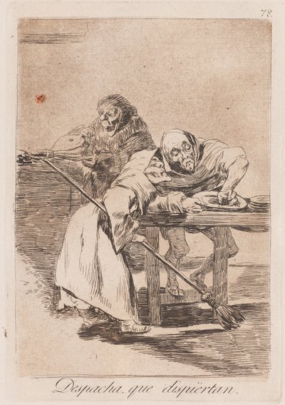 Légy gyors, felébrednek, 18. vége – 19. eleje század (nyomtatás) alkotó: Francisco de Goya