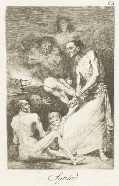 Blaas Sopla (cím az objektumon) Los Caprichos (sorozat címe) alkotó: Francisco de Goya