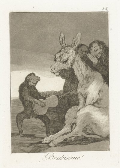 Bravó! Brabisimo! (cím a tárgyon) Los Caprichos (sorozat címe) alkotó: Francisco de Goya