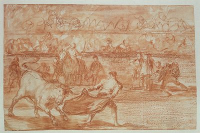 Bikaviadal, 1815-16 (piros kréta papíron) alkotó: Francisco de Goya