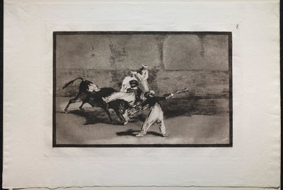 Bikaviadalok: Egy mór, akit egy bika fogott el a ringben alkotó: Francisco de Goya