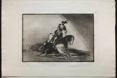 Bikaviadalok: V. Károly bikát lándzsáz alkotó: Francisco de Goya