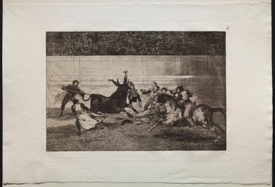 Bikaviadalok: Pepe Illo halála 2. kompozíció, 1876. alkotó: Francisco de Goya