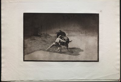 Bikaviadalok: A híres Martincho teste mozgásával elhelyezi a banderillákat, akik a bikával játszanak alkotó: Francisco de Goya
