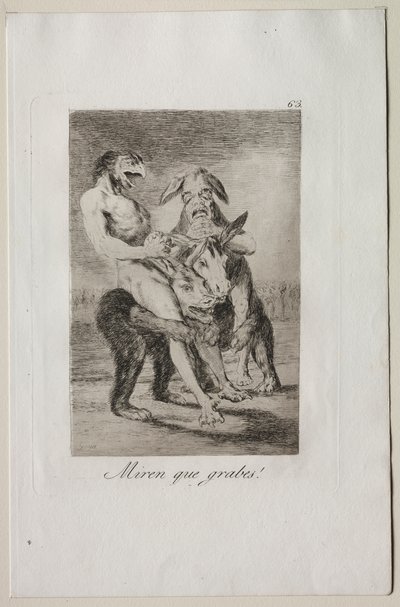 Szeszélyek: Nézd, milyen ünnepélyesek! alkotó: Francisco de Goya
