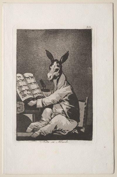 Caprichos: És a nagyapja is az volt.. alkotó: Francisco de Goya