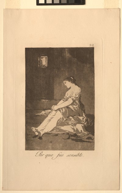 Caprichos: Mert érzékeny volt... alkotó: Francisco de Goya
