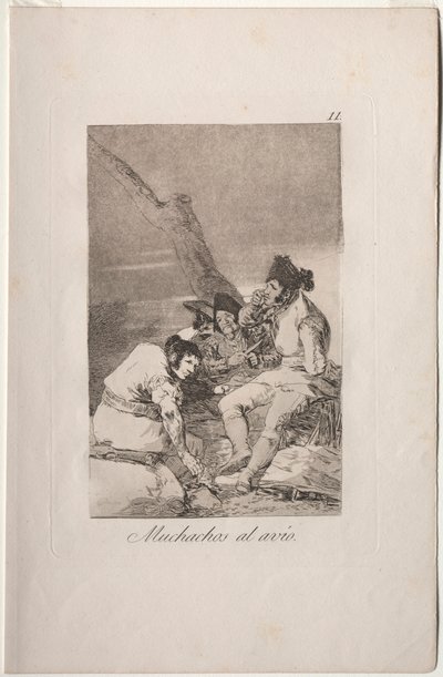 Caprichos: A fiúk készülődnek... alkotó: Francisco de Goya