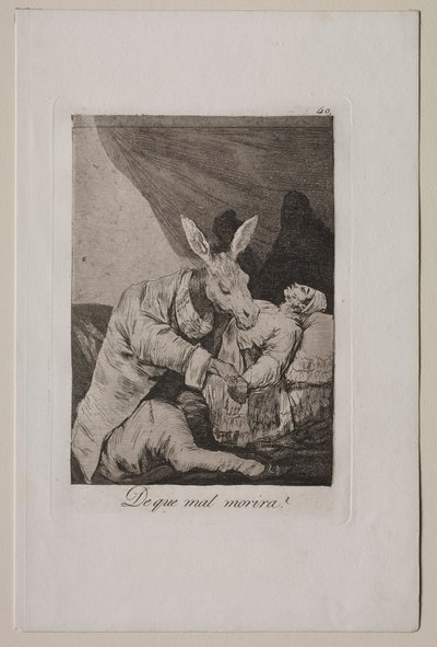 Caprichos: Mitől fog meghalni, c. 1798. alkotó: Francisco de Goya
