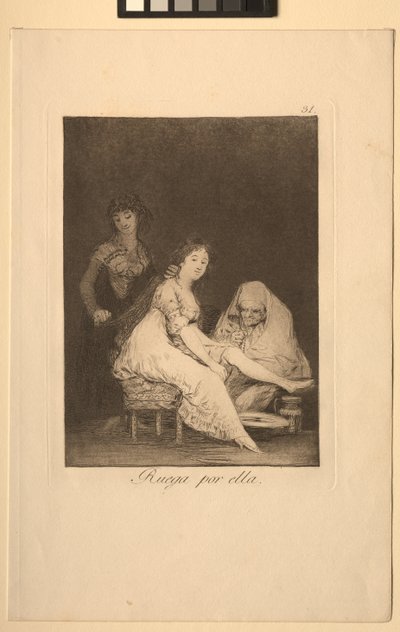 Caprichos: Imádkozik érte. alkotó: Francisco de Goya