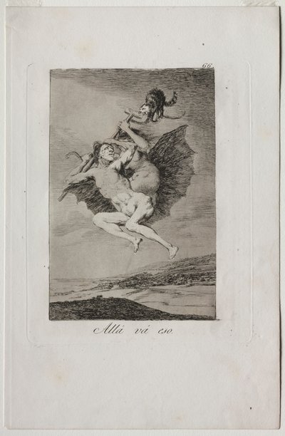 Caprichos: Ott megy.. alkotó: Francisco de Goya