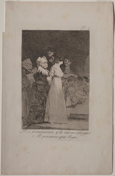 Caprichos: Igent mondanak, és odaadják a kezüket az első jövevénynek. alkotó: Francisco de Goya