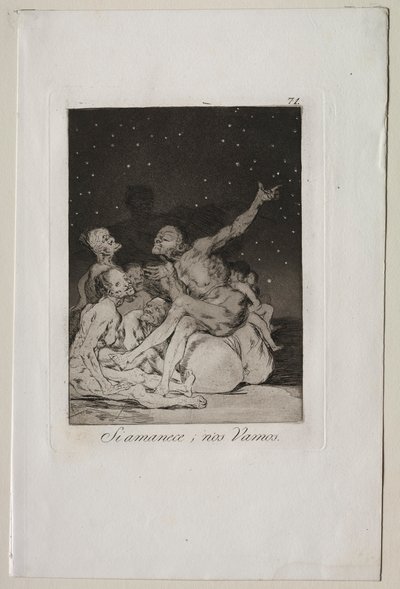 Caprichos: Ha kitör a nap, nem leszünk szabadok. alkotó: Francisco de Goya