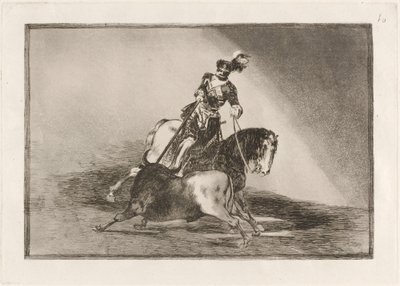 V. Károly bikát lándzsáz a valladolidi plázában (V. Károly lándzsázik a bikával a ringben Valladolidban) alkotó: Francisco de Goya