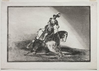 V. Károly lándzsázik egy bikával a ringben Valladolidban alkotó: Francisco de Goya
