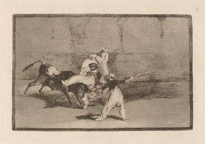 Kibaszott egy mór a téren (Egy mór, akit elkapott a bika a ringben) alkotó: Francisco de Goya