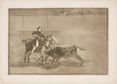 Pajuelera férfias bátorságát ünnepelte (az arénában) Saragossában alkotó: Francisco de Goya