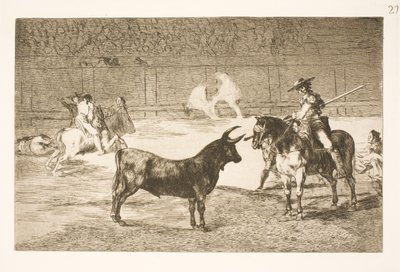 Az ünnepelt picador, Fernando del Toro lándzsájával provokálja az olme bikát alkotó: Francisco de Goya