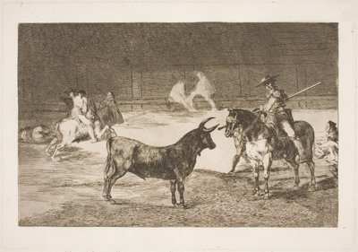 Az ünnepelt picador, Fernando del Toro lándzsájával provokálja az olme bikát alkotó: Francisco de Goya