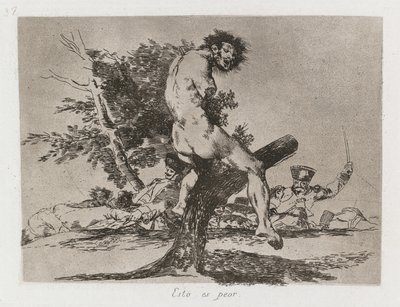 A háború katasztrófái: Pl. 37, Ez még rosszabb, 1810-1813. alkotó: Francisco de Goya