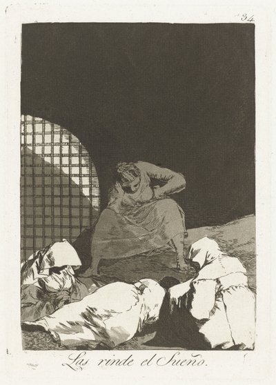 Ajtócsapás overvalley Az álom megjeleníti őket (cím a tárgyon) Los Caprichos (sorozat címe) alkotó: Francisco de Goya