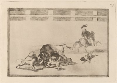 Echan perros al toro (Lazulnak a kutyák a bikán) alkotó: Francisco de Goya