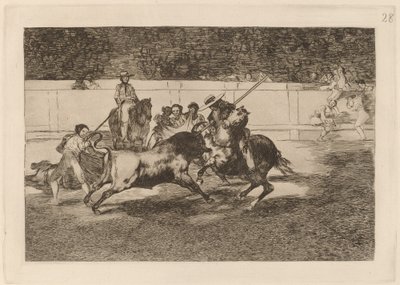 Az Erőteljes Rendon megszúr egy bikát a Pique-val, amely hágóból meghalt a ringben Madridban) alkotó: Francisco de Goya