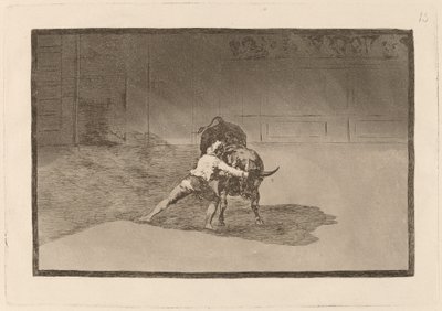 A híres Martincho a bikával játszó banderillákat testének mozgásával helyezi el) alkotó: Francisco de Goya