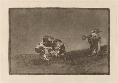 Ő maga borít fel egy bikát a madridi téren (Ugyanaz az ember Madridnál dob egy bikát a gyűrűbe) alkotó: Francisco de Goya