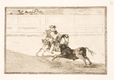 Egy spanyol versenyző az arénában másodpercek segítsége nélkül tör kis gerelyeket alkotó: Francisco de Goya